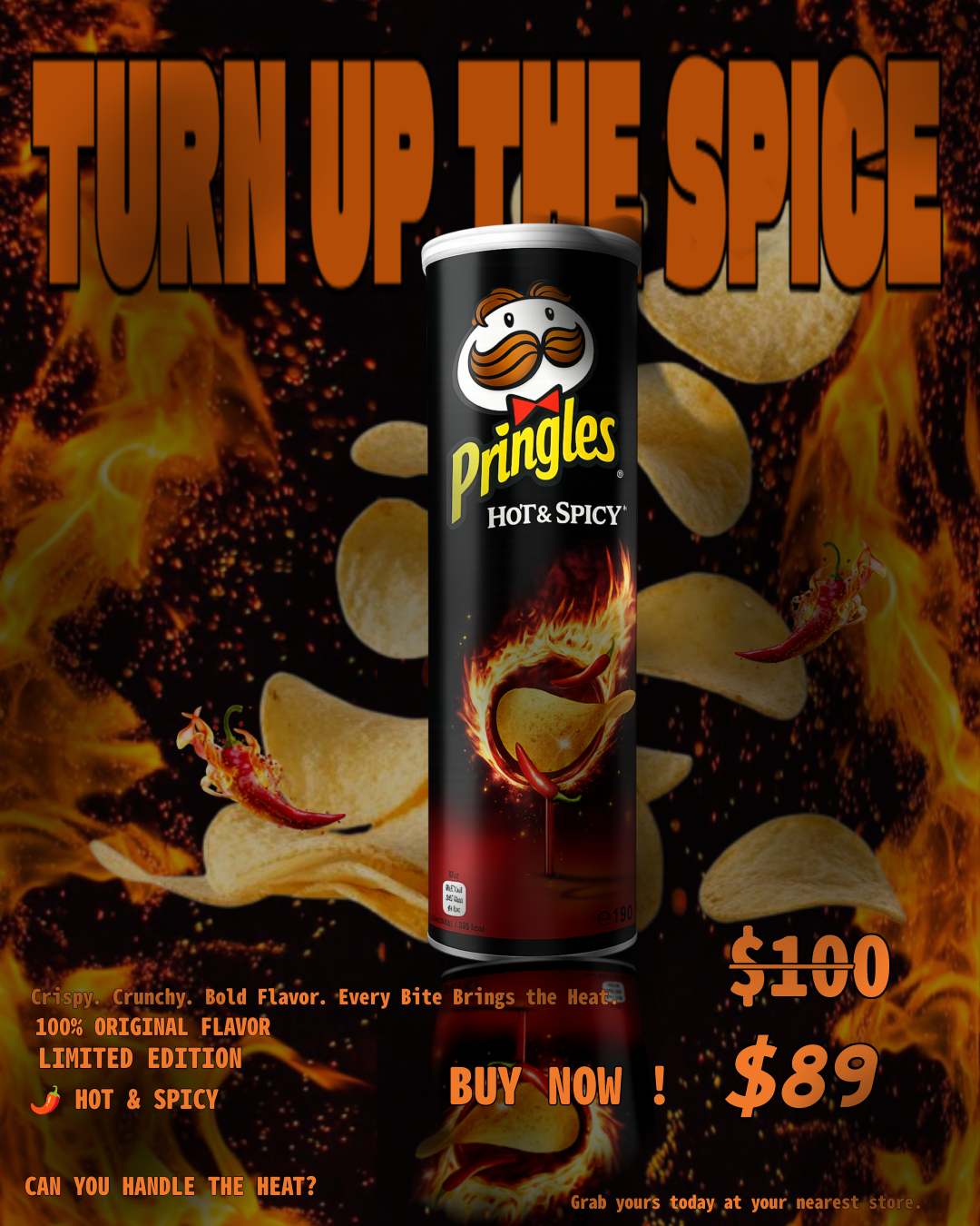 Featured NEXFIY poster design — Pringles Hot & Spicy